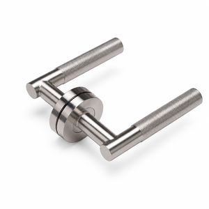 New Luxury Modern Stainless Steel Lever Door Handle With Knurling Sleeve Rose Cover