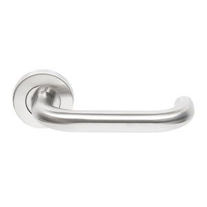 Modern Brushed Stainless Steel Door Lever Handle Round Base Passage Handle