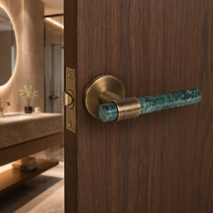 High-end Marble and Brass Door Hardware Set Solid SS304 Dummy Door Lever